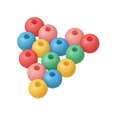 Colorful Assortment of Plastic Beads for Creative Projects