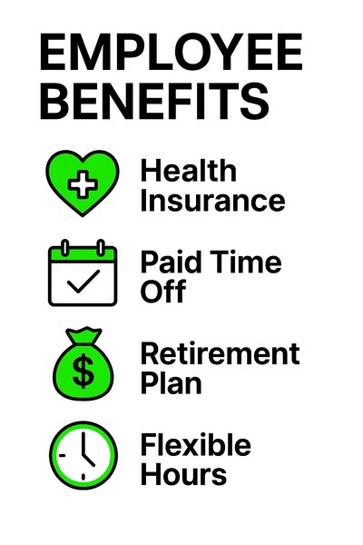 Employee Benefits Infographic with Iconography