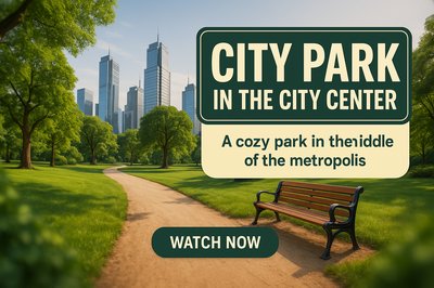 Urban Park Promotional Image Highlighting City Park Features