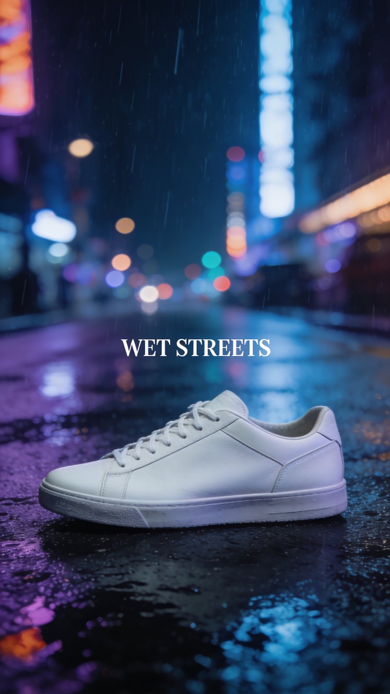Rainy asphalt street scene