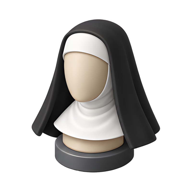 Elegant nun veil display