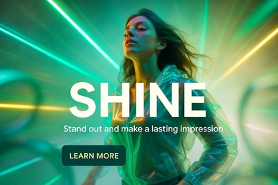 Dynamic Neon Carousel Design with Shine Theme