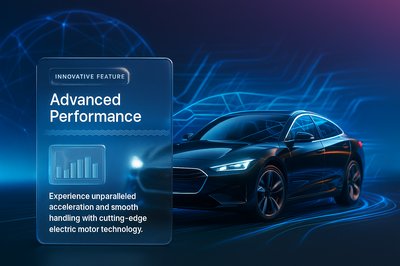 Electric Car with Holographic Technology Background