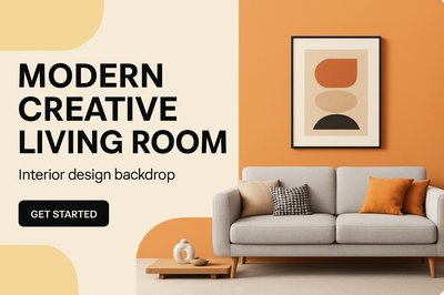 Contemporary Living Room Design with Bold Typography