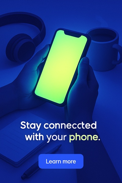 Glowing Phone Artistry: A Creative Display of Connection
