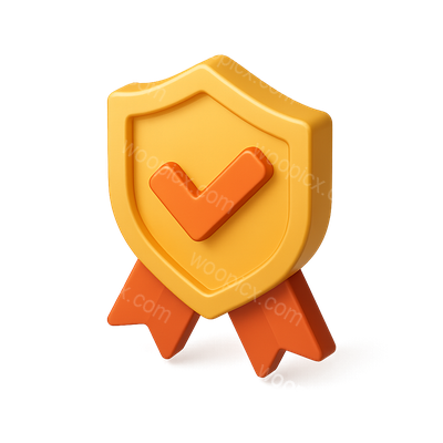 Stylish 3D Achievement Badge Icon with Checkmark