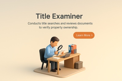 3D Scene of a Title Examiner at Work