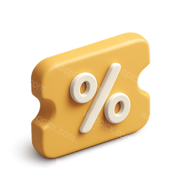 Stylish 3D Discount Icon with Percentage Sign