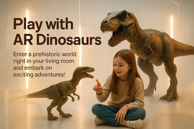 Engaging AR Experience with Dinosaurs in a Living Room Setting
