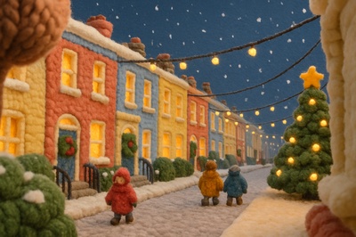 Charming Winter Scene in Notting Hill, London