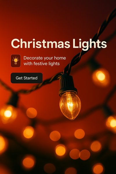 Festive Christmas Lights Decoration Image