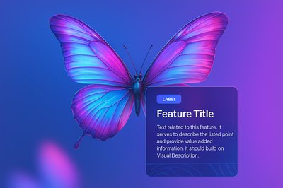 Vivid Pink and Blue Butterfly Graphic Resource for Web Design