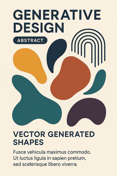 Abstract Generative Design Graphic Featuring Colorful Shapes