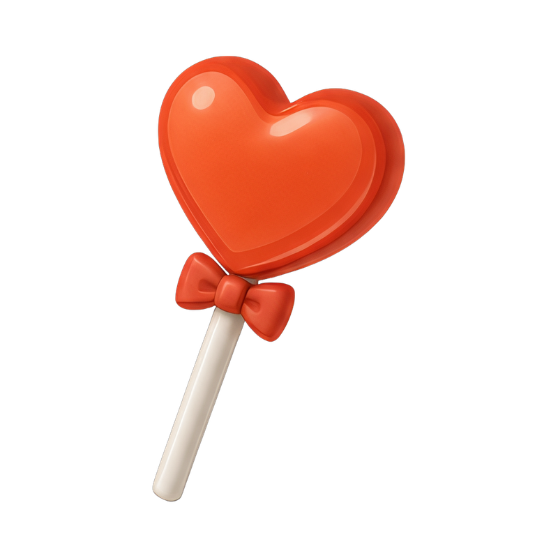 colorful heart-shaped lollipop
