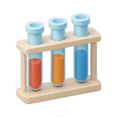 Colorful Test Tubes in a Laboratory Rack