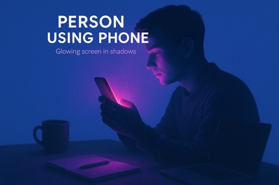 Neon Glow Focus on Phone Use