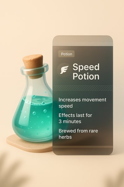 Speed Potion 3D Illustration with Transparent Design Elements