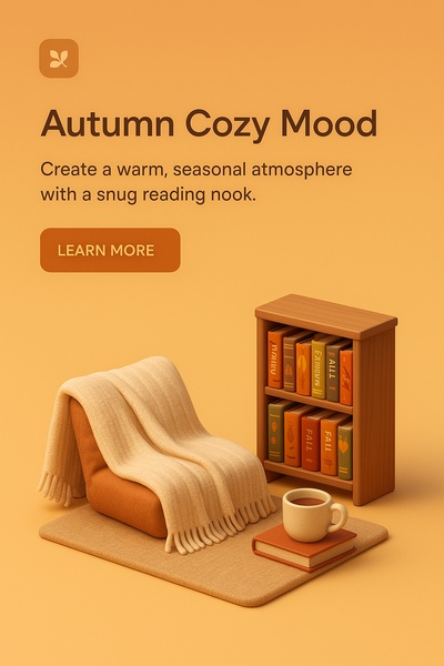 Cozy Autumn Reading Nook with Tea and Books