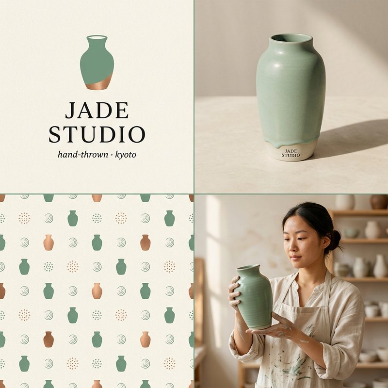 Elegant ceramics brand identity sheet