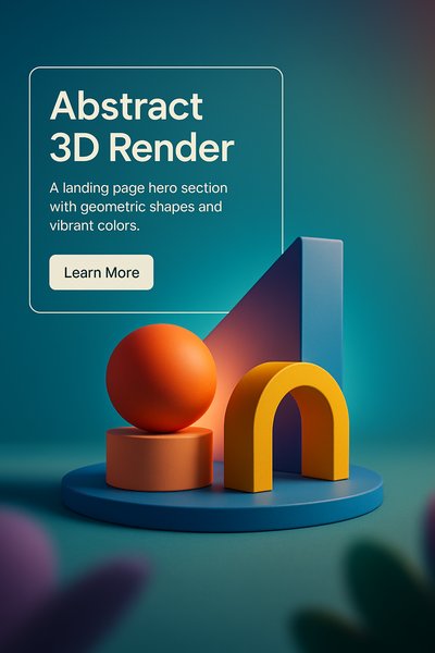 Vibrant 3D Render for Landing Page Hero Section