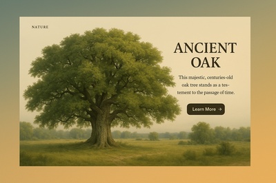 Majestic Ancient Oak Tree Illustration for Nature Theme