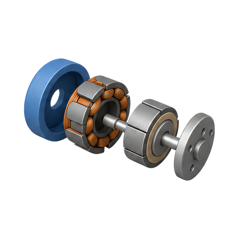 exploded view of synchronous motor