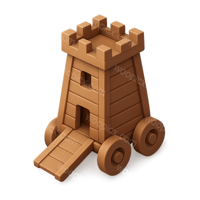 3D Wooden Castle Tower Icon Design