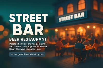Vibrant Street Bar Scene with Chill Atmosphere