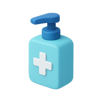 3D Medical Dispenser with Pump and Cross Symbol
