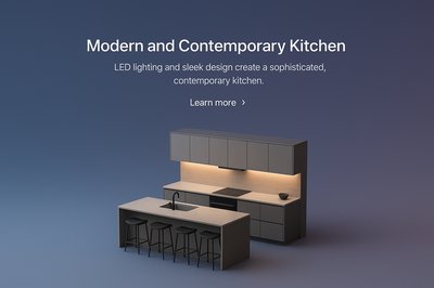Modern Kitchen Design with LED Lighting and Sleek Aesthetics