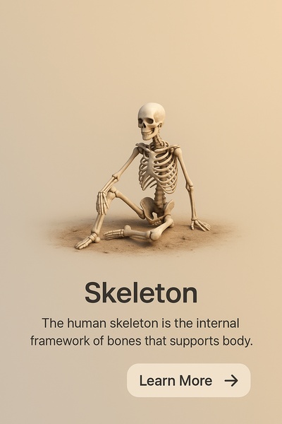 Detailed 3D Scene of a Skeleton in Realistic Style