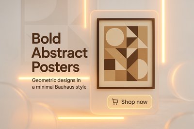 Modern Abstract Poster Display in Minimalist Style