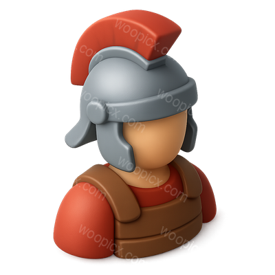 Stylized 3D Roman Soldier Icon with Volumetric Feel