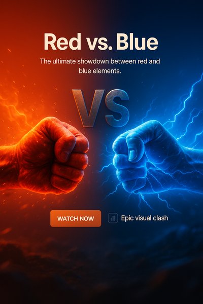 Dynamic Clash of Colors: Red vs. Blue Visual Showdown