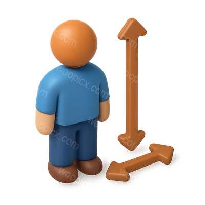 3D Icon of a Person with Measurement Indicators