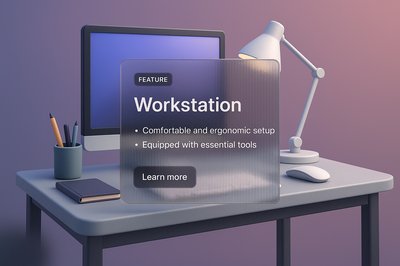 Creative 3D Illustration of a Modern Workstation