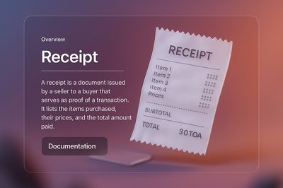 3D Illustration of a Receipt with Transparent Overlay Design