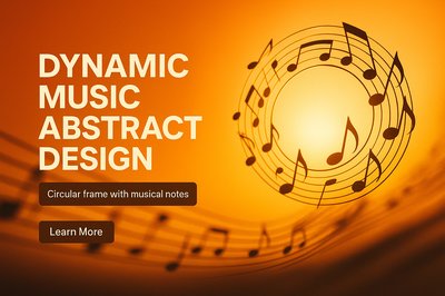 Dynamic Music Abstract Design with Musical Notes