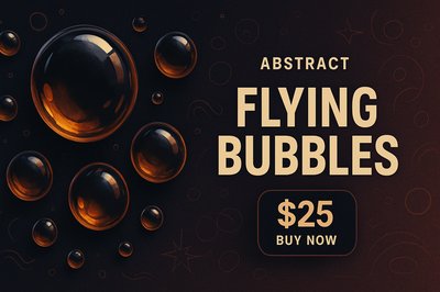 Dynamic Bubbles Wallpaper with Bold Typography
