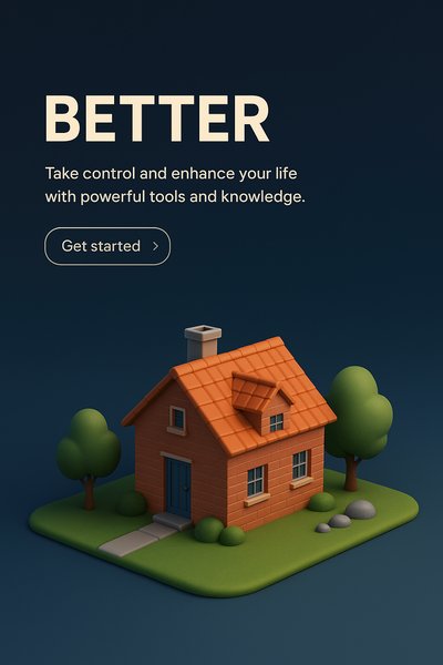 3D Scene Depicting a Cozy House in a Dark Background
