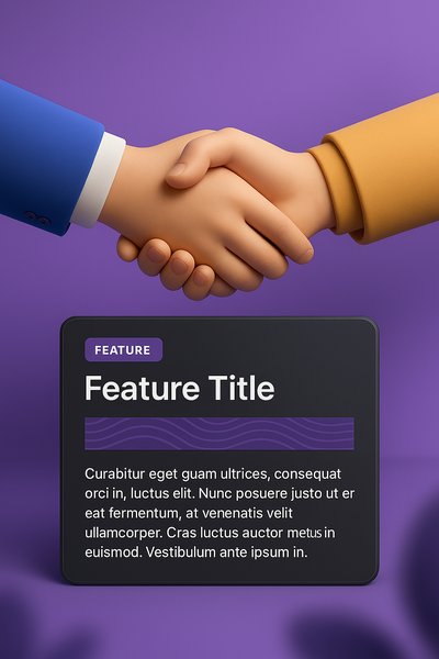 Professional Handshake with Integrated Feature Block Design