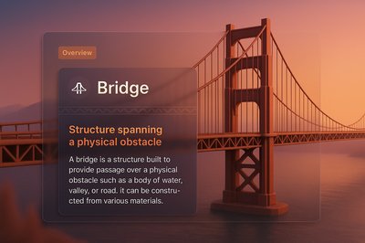 Stylish Bridge Illustration with Transparent Overlay Design