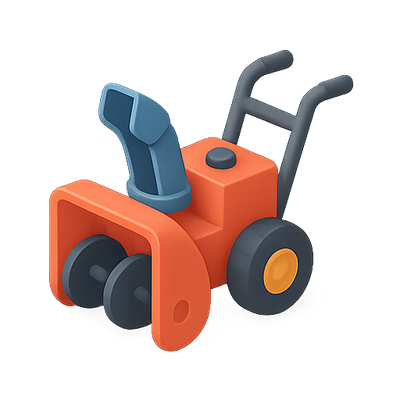 Colorful 3D Snow Blower Illustration