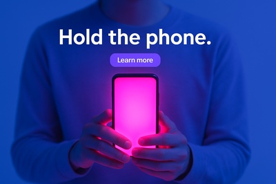 Neon Glow Atmosphere with Phone and Call-to-Action