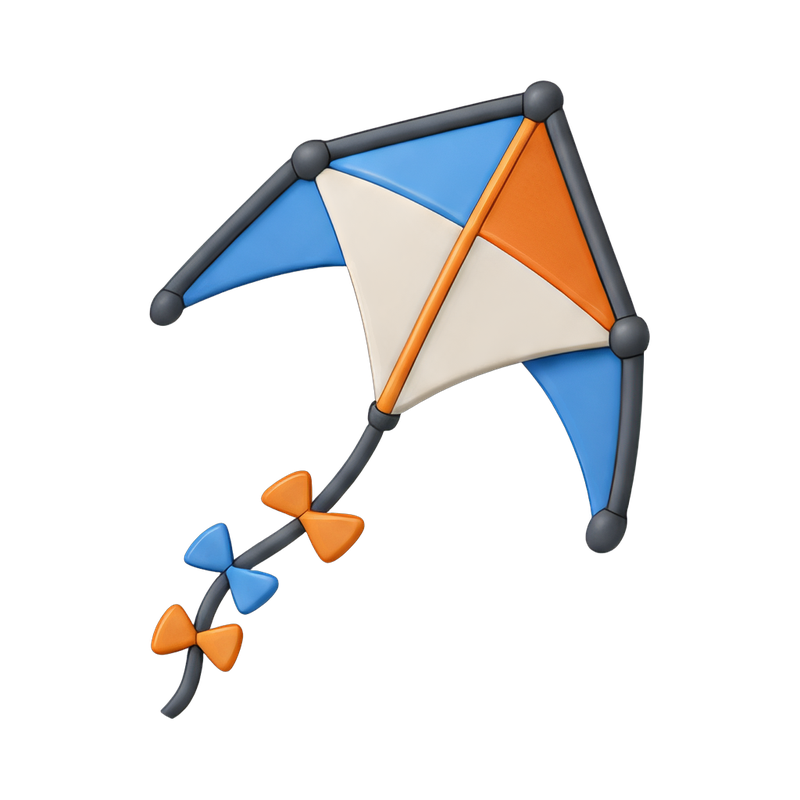 colorful delta kite in flight