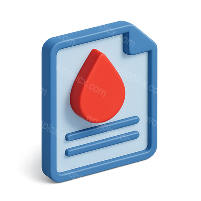 3D Icon Representing Blood Type with Isometric View
