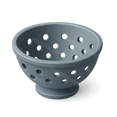 3D Perforated Bowl Icon with Holes in Isometric View