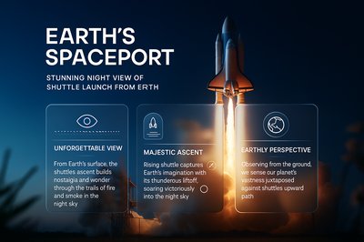 Stunning Night View of Shuttle Launch from Earth