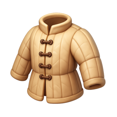 Stylized 3D Padded Jacket Icon for Digital Applications