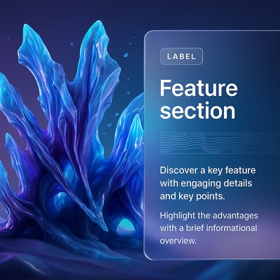Futuristic Liquid Crystal Caverns Illustration with Feature Section